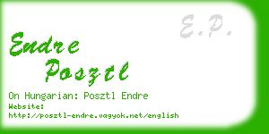 endre posztl business card